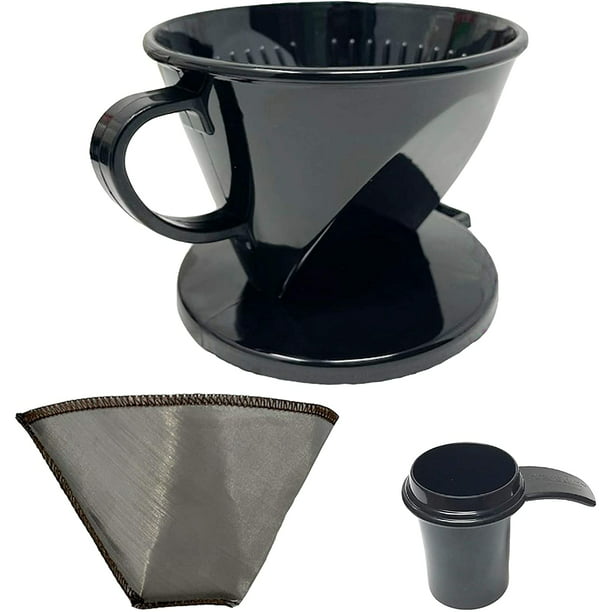V60 Reusable Pour Over Coffee Filter Flexible Stainless Steel Mesh Filter Cone 